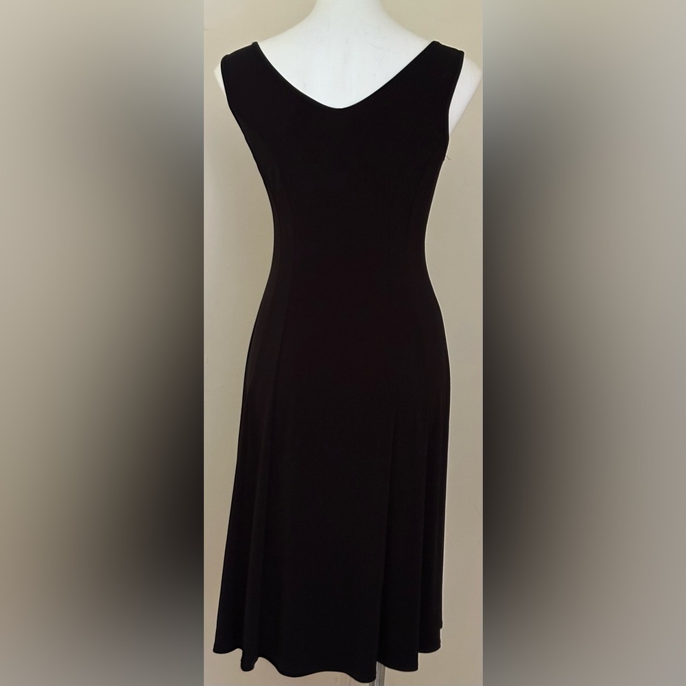 CLARA SUNWOO Little Black Scoop Neck Midi Summer Dress Sz XS Thick Material.. - Picture 6 of 11